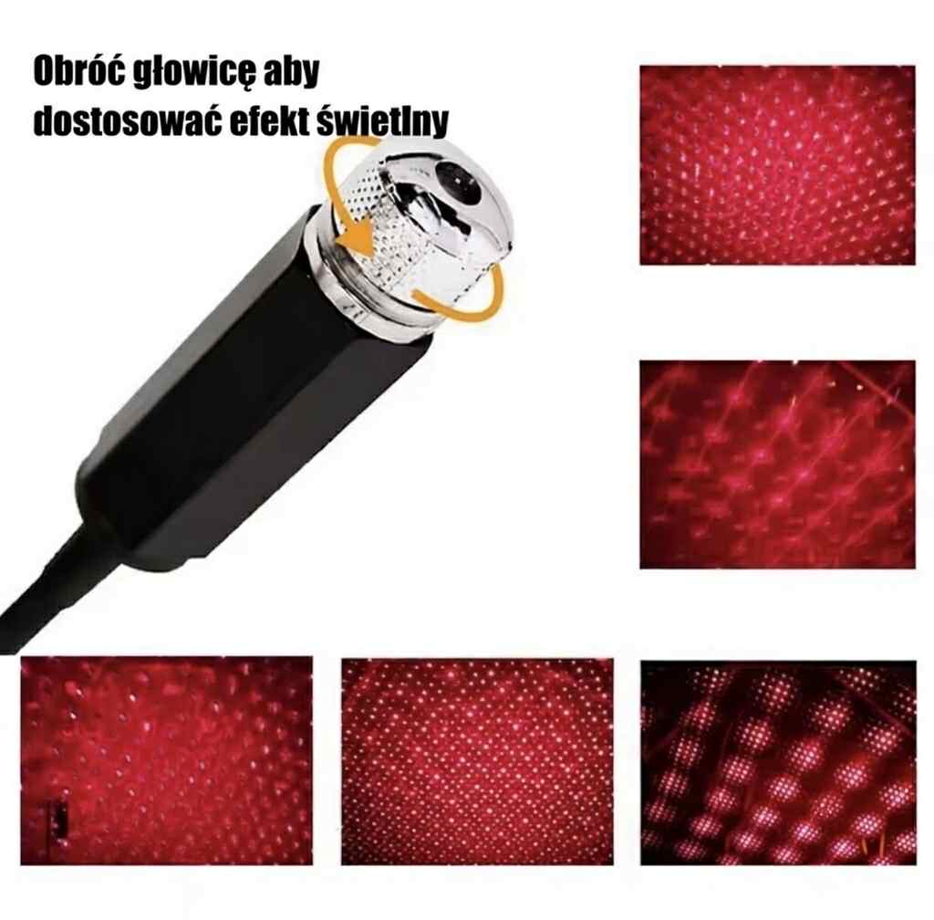 Mini projektor gwiazd USB LED